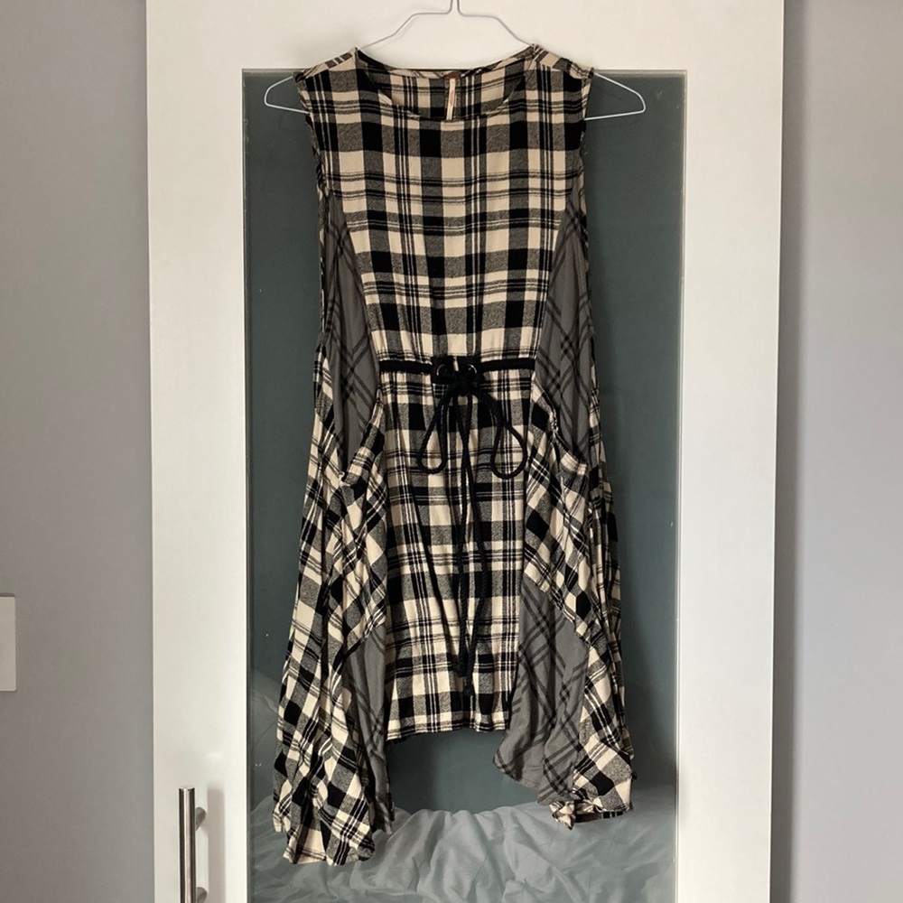 Free People plaid tank tunic dress